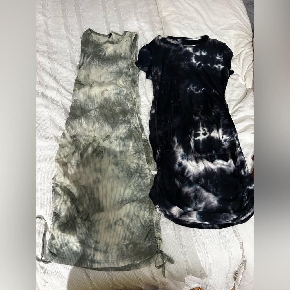 Two tie dye scrunchie dresses